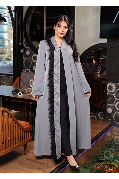 Modamix Farsan Hijab Abaya 692 - Decorated with Feathers