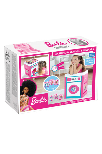 Dolu Barbie Çamaşır Makinası Pembe