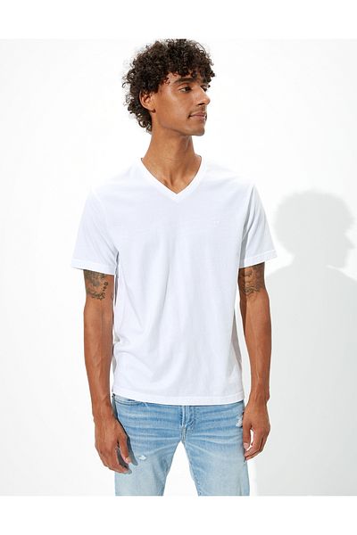AMERICAN EAGLE AE Super Soft Icon V-Neck T-Shirt - Relaxed Fit