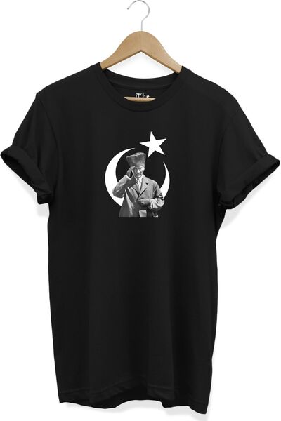 The Baski Ataturk turska zastava Štampano 100% pamuk crna majica