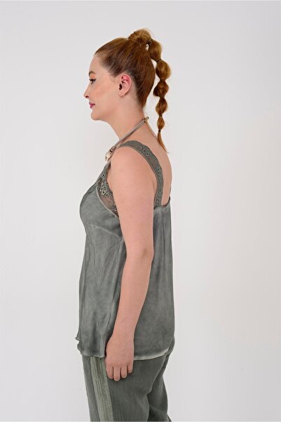 Park Moda 21336 Model V-Neck Strappy Lace Blouse