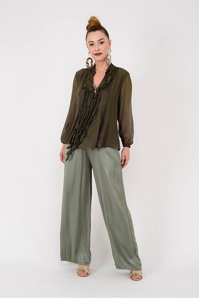 Park Moda 8603 COSTELLO ΜΠΛΟΥΖΑ ΜΕ ΜΕΤΑΞΩΤΟ ΜΠΛΟΥΖΑ ΜΕ ΛΕΠΤΟΜΕΡΗ ΜΠΡΟΣΤΑ