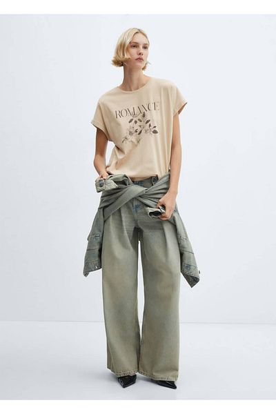 MANGO Woman Tricou din bumbac cu imprimeu barca