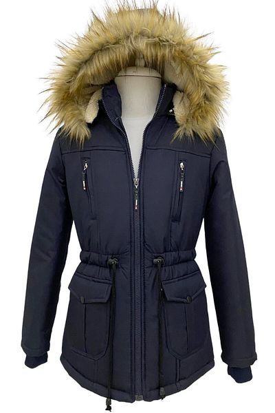 Asortik Kids Unisex Children's Faux Fur Plush Lined Removable Hooded Waterproof Coat