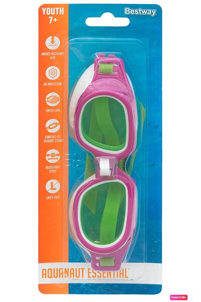 BESTWAY Aquanaut Essential للأطفال (7-15) نظارات سباحة بحرية مقاومة للأشعة فوق البنفسجية تحت عنوان فيشمان
