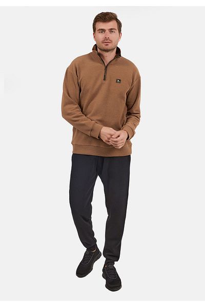 Arnetta Mustard Men's Long Sleeve Pajama Set with Collar Zipper