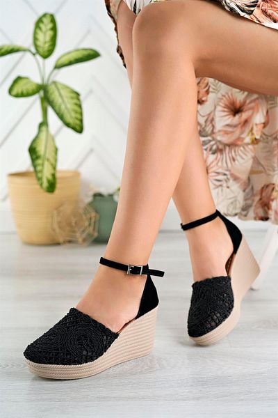 Aymood Sandale tricotate cu model 07 B Textil negru