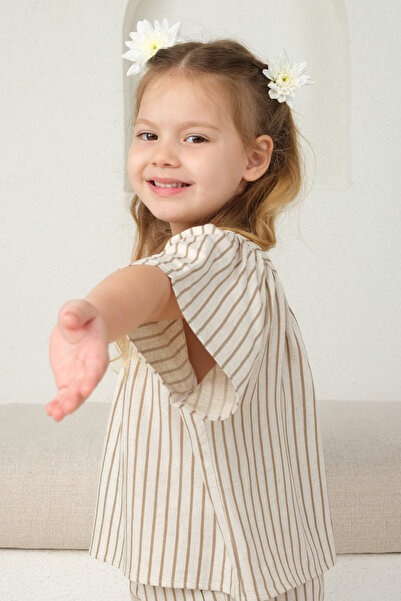 Mioma Kids Arkası Düğmeli Gömlek Kahve