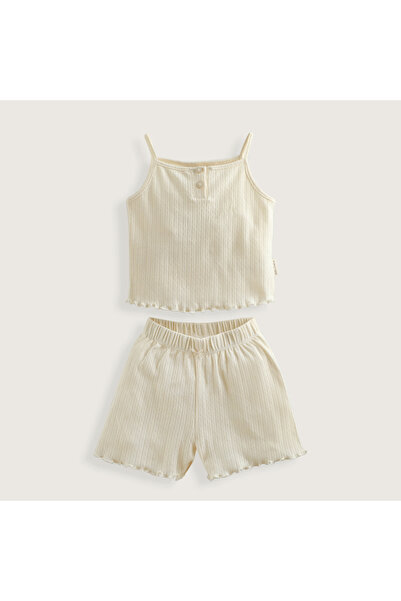 Chakra طقم بيجامة إكرو من الأعلى والأسفل - بدون أكمام