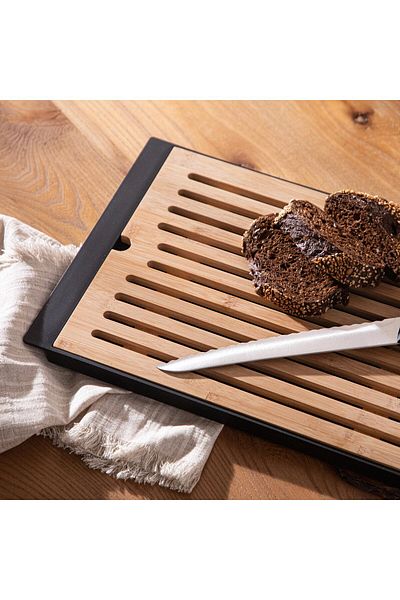Chakra AGNİ Bamboo Cutting Board with Knife 38X27 cm Natural