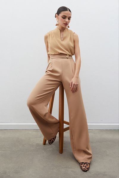 Sateen Μπλούζα CAMEL Judge Collar Tank Top