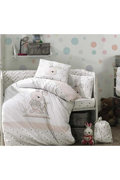 Hobby Elina Pink Poplin Baby Bedding Set