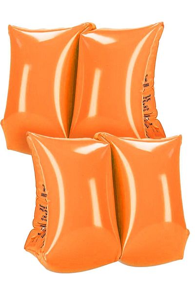 Telvesse 3-6 سنوات 19-30 كجم أكمام سباحة برتقالية للأطفال - أكمام سباحة قابلة للنفخ لحمام السباحة