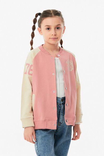 Fulla Moda Студентско яке за момиче с щампа и стояща яка