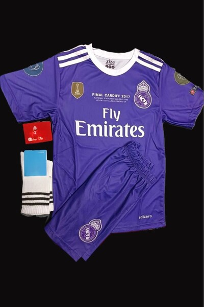 After Party 2017 Real Madrid Cardif Ronaldo Mor 4 Lü Set Çocuk Forması Şampiy...