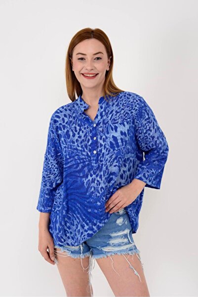 Park Moda 15455F-18 LEOPAR DESEN GÖMLEK