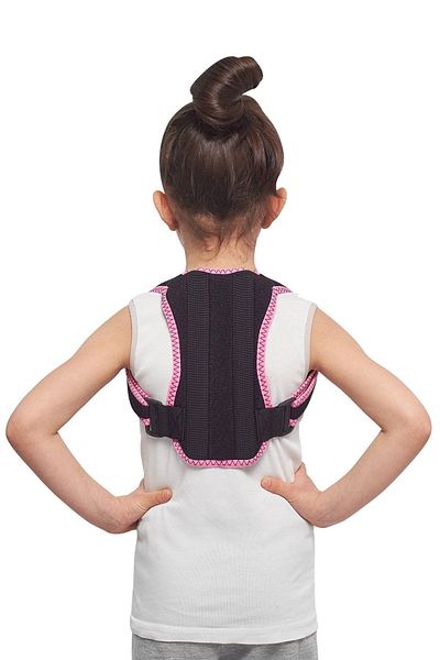 Ankaflex Children's Upright Posture Corset Underwire Anti-Humpback Waist Back Children's Corset Pink
