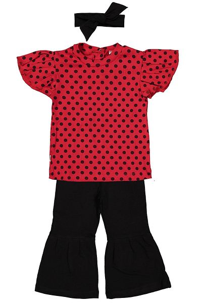bebekpare Girl's Summer 100% Cotton Flared Leg Set of 3