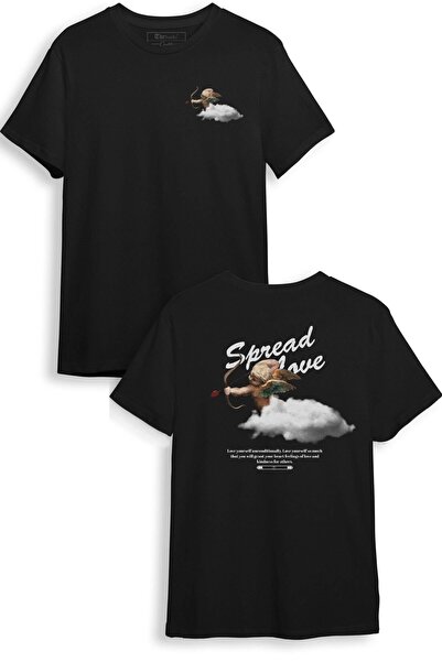 The Baski Crna unisex majica Kupidon Eros leđa Štampano kratki rukav T-shirt