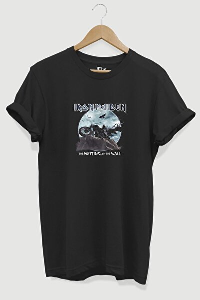 The Baski Tricou negru unisex cu mânecă scurtă imprimat Iron Maiden II