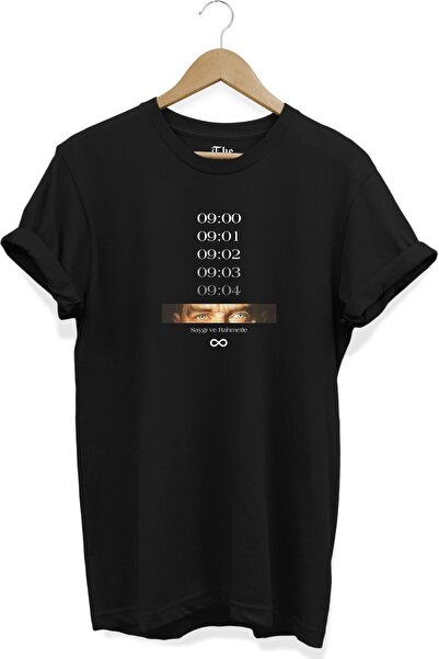 The Baski 10 noiembrie Mustafa Kemal Atatürk Tricou negru imprimat 100% bumbac
