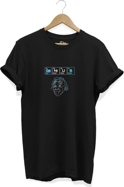 The Baski Einstein Genius Štampano crna unisex T-shirt - kratki rukav