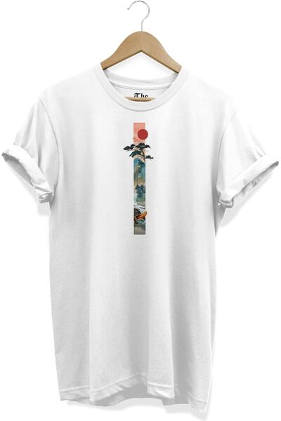 The Baski Doğa Štampano unisex beli kratki rukav T-shirt