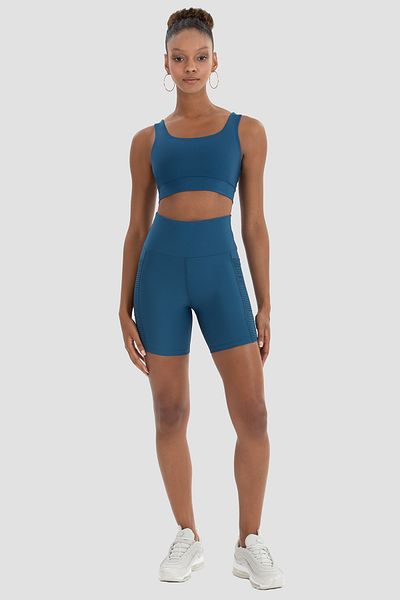 Superstacy Wawel Mesh Detailed Petrol Cycling Shorts