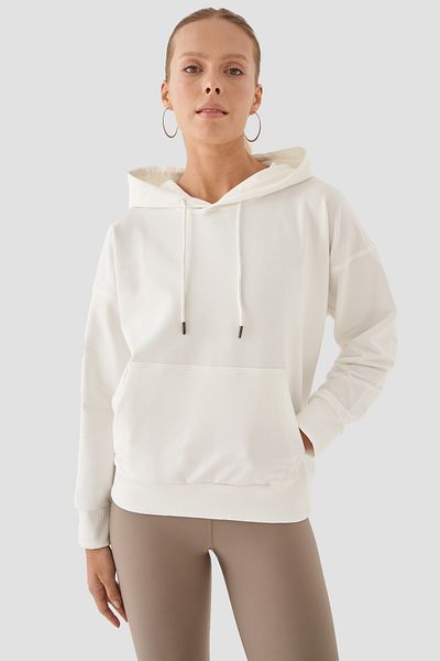 Superstacy Fiona Oversize Pocket Cream Hoodie