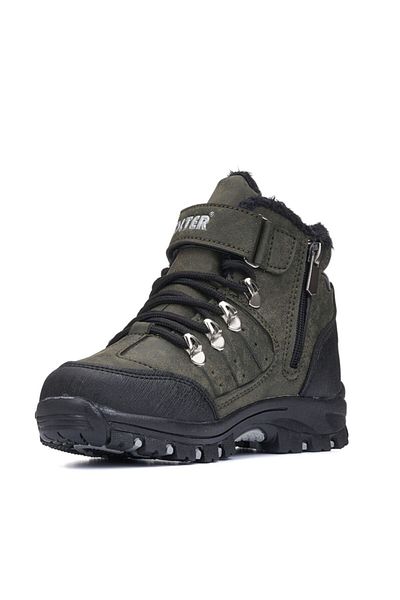 MAGIC SHOES Unisex Παιδικά Velcro με φερμουάρ Χακί 0ορθοπεδικά Μποτάκια