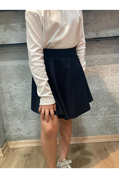 KedyKids Double Navy Blue Mini Straight Skirt for Kids