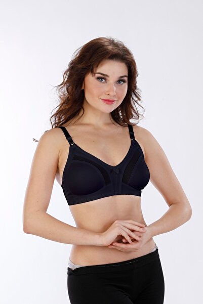 AteşGiyim Sutien de susținere din plasă neagră pentru femei