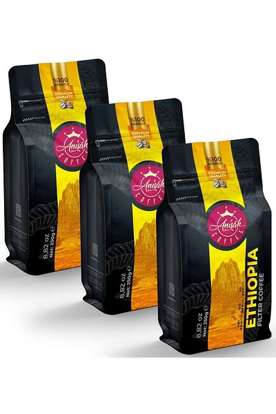 Anisah Coffee 100% Arabica Ethiopia Filter Coffee 3x250g| Medium Body & Delicate Flower Note