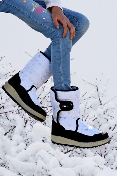 Papuçsepeti Shoe Basket Lepetit 2236 Girl's Thermal Snow Boots με γούνα στο εσωτερικό
