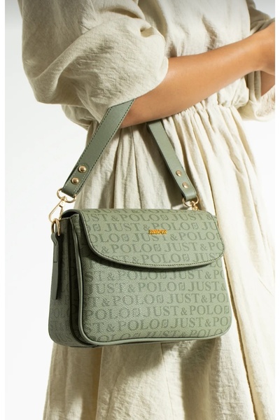 Just Polo حقيبة كتف وحقيبة كروس للنساء من جوست بولو لاكوس مكونة من 5 أقسام