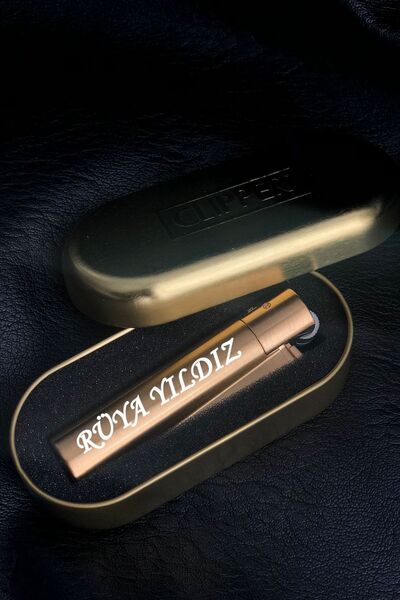 megame ANNELER r günü için Kişiye Özel Isim Baskılı Clipper Metal Çakmak, Gold Clipper Çakmak