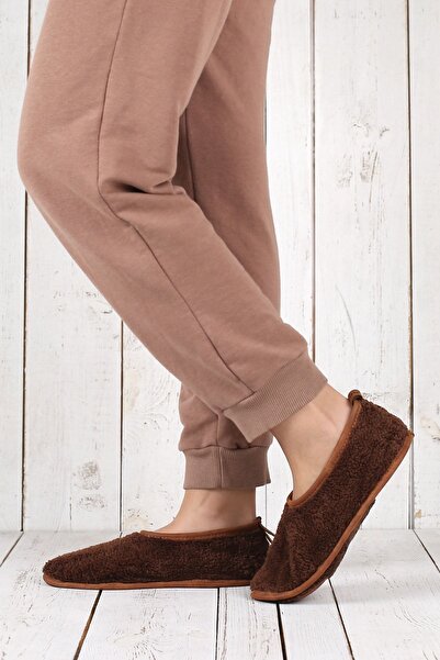 HAMUR Χειμερινά Αντιολισθητικά Δερμάτινα Σόλα Home Booties Ptk-kw Καφέ