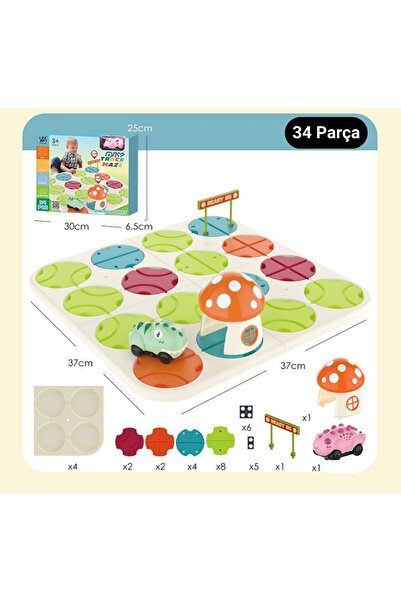 HESTİNYA TOYS Dinozor Serisi Mantıksal Yol Yapım Oyunu Eğitici Oyuncak Zeka Geliştirme Stem Puzzle Kodlama Eğitimi