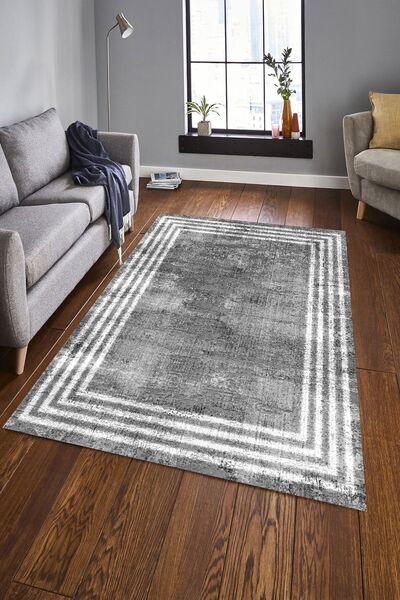 HaLıFoRuM Kaymaz Tabanlı Halı Dekoratif Yıkanabilir Halı Yeni Model -ht485.