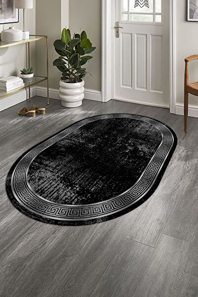 HaLıFoRuM Yıkanabilir Kaymaz Taban Dekoratif Oval Halı S4-ov-dot-sd-870