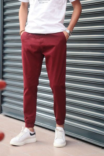 inpool Waist and leg elasticated, gabardine fabric, burgundy jogger pants