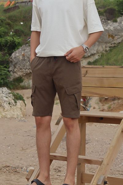 inpool Ανδρικό καλοκαιρινό σορτς Cargo Pocket Pocket με κέντημα
