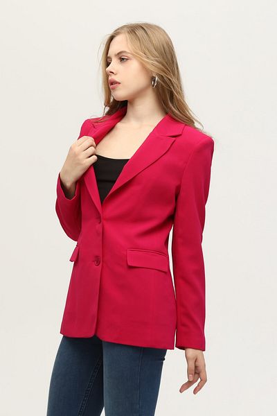 Feminist Padded Lined Blazer Jacket Fuchsia0105110