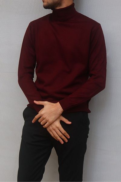 inpool Men's, Turtleneck, Old Money Culture, high-top knit sweater