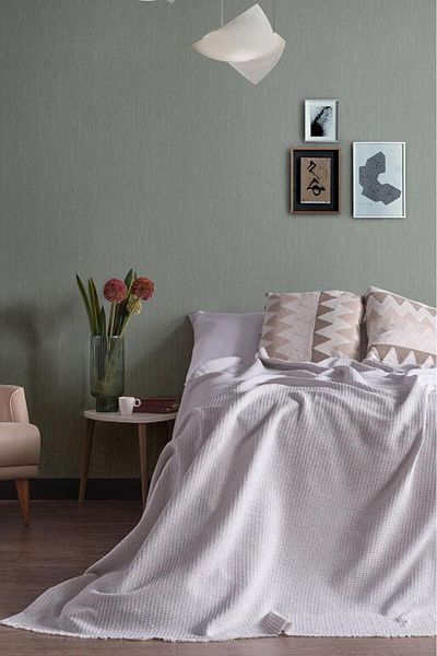 Miabella Home Pique Double, Summer Pique 100% Cotton, Double Bedspread, Tasseled Edge, Soft