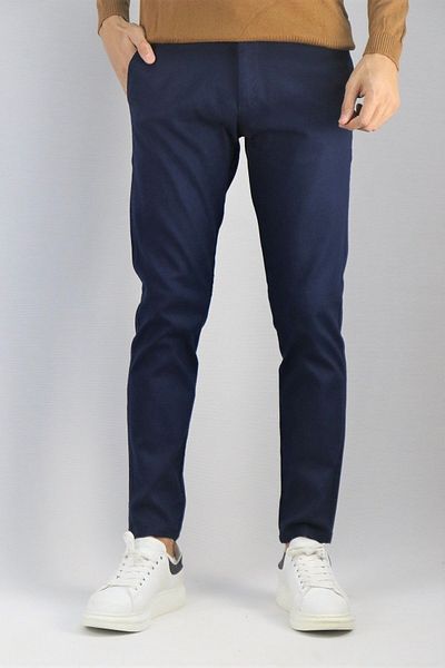 inpool Men's Winter Indigo Belt Label Detailed Trousers