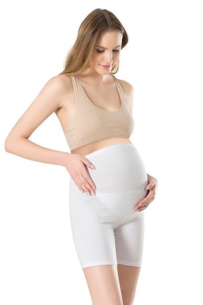 Fabony Pantaloni scurți de maternitate Tesatura modal din bumbac alb 1110