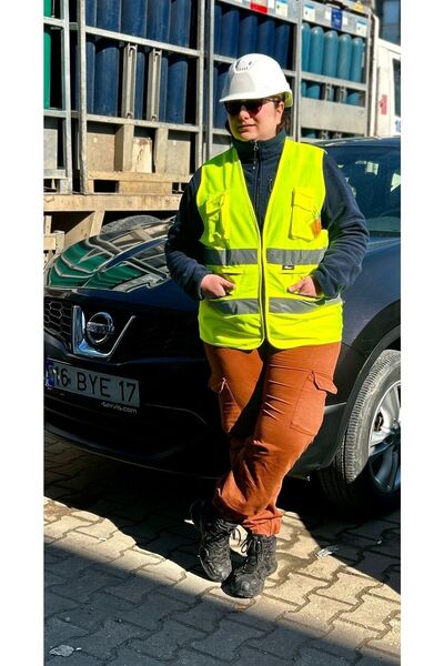 Vizwell Mühendis Tip Yelek Reflektifli Çok Cepli Ikaz Yönetici Yelek