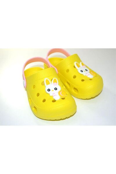 GEZER Κίτρινες παντόφλες Eva για κορίτσια προσχολικής ηλικίας με διακόσμηση κουνελιού