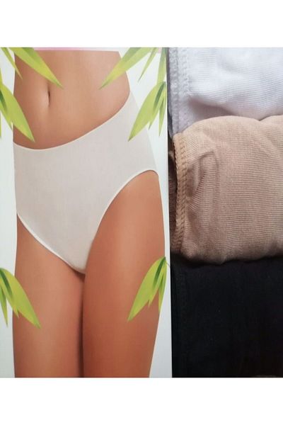 Q-EN Slip pentru femei din bambus, care nu marchează, din 6 piese, alb, negru (igp)904